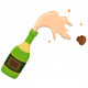 Sticker bouteille de champagne