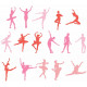 Sticker mural kit Danseuse étoiles