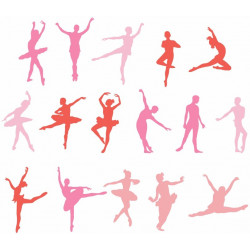 Sticker mural kit Danseuse étoiles