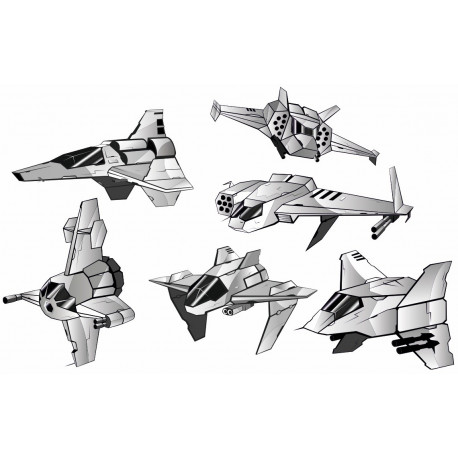 Sticker mural vaisseaux spaciaux