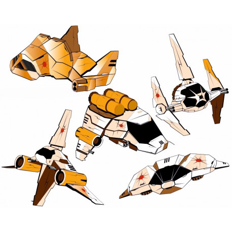 Sticker mural kit vaisseau spatial