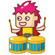 Sticker mural Rockeur batteur