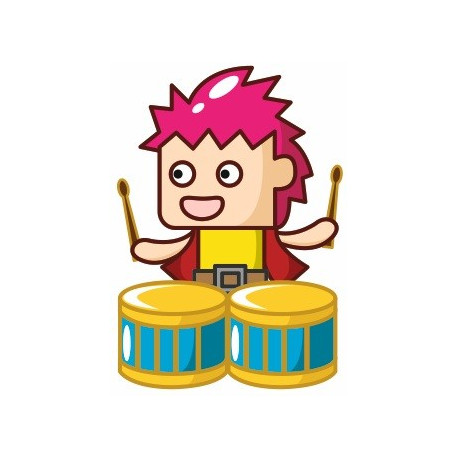 Sticker mural Rockeur batteur