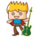 Sticker mural guitariste Rockeur