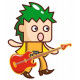 Autocollant mural guitariste rock