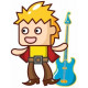 Sticker mural Guitariste