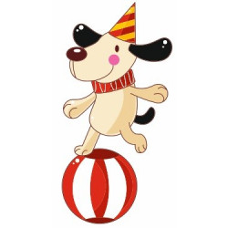 Sticker mural Chien équilibriste