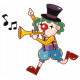 Sticker mural Clown musicien