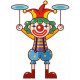 Sticker clown jongleur