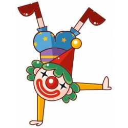 Sticker clown funambule