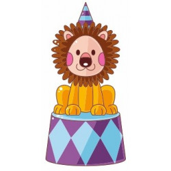 Sticker mural Lion sur totem