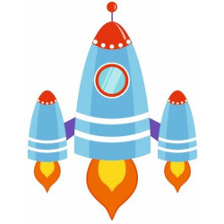 Sticker mural Fusée