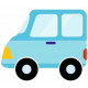 Sticker mural mini bus bleu