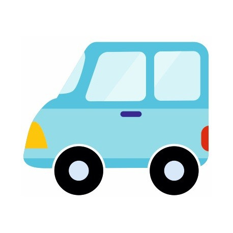 Sticker mural mini bus bleu