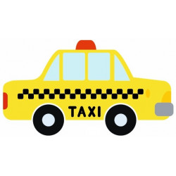 Sticker mural taxi jaune
