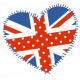 Sticker mural Coeur drapeau anglais