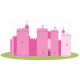 Sticker chateau rose avec donjon