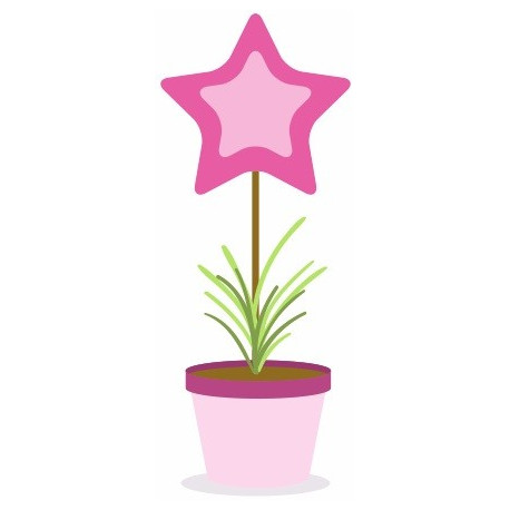 Sticker fleur étoile rose