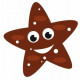 Autocollant mural étoile de mer marron