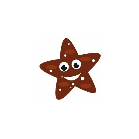 Autocollant mural étoile de mer marron