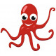 Autocollant mural pieuvre rouge