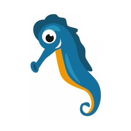 Autocollant mural hippocampe