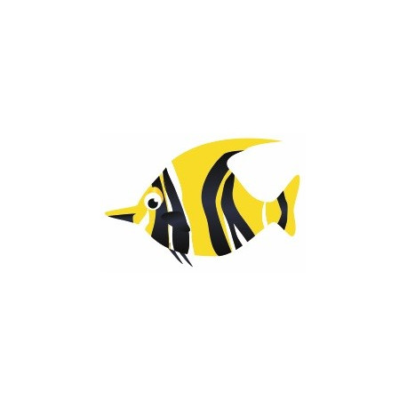 Autocollant mural poisson jaune et noir