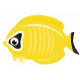 Autocollant mural poisson jaune
