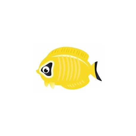 Autocollant mural poisson jaune