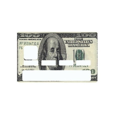 Sticker carte bancaire Billet 100 Dollars