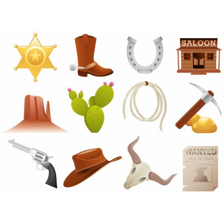 Sticker mural kit cow boy