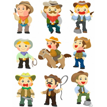 Sticker mural Cow boys