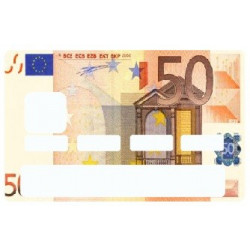 Sticker carte bancaire Billet 50 Euros