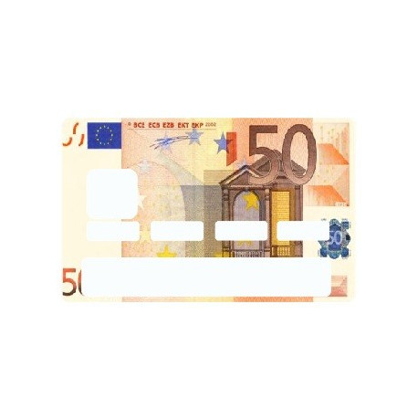 Sticker carte bancaire Billet 50 Euros