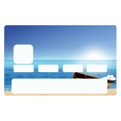 Sticker carte bancaire Plage