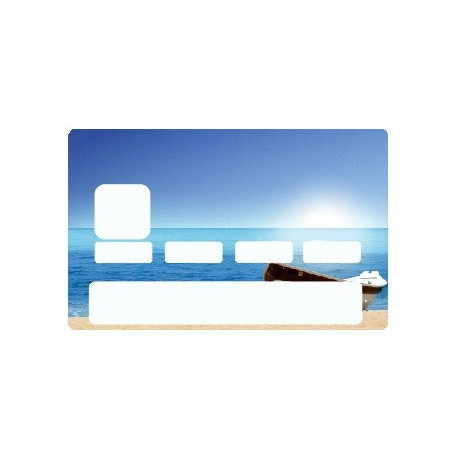 Sticker carte bancaire Plage