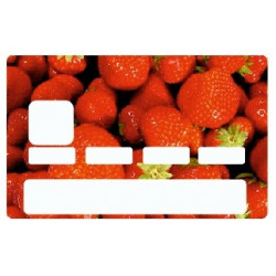 Sticker carte bancaire Fraise