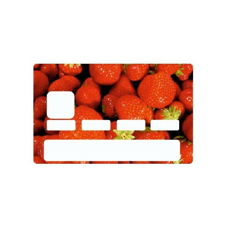 Sticker carte bancaire Fraise