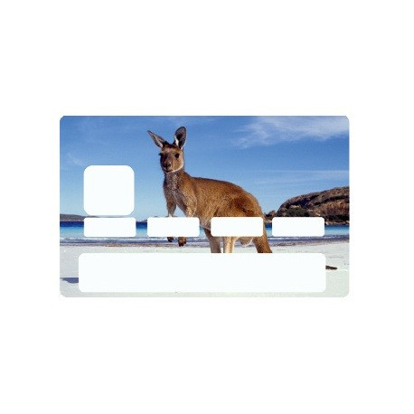 Sticker carte bancaire Kangourou Plage