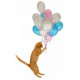 Sticker chat roux avec ballon
