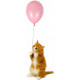 Sticker muraux chat roux ballon rose