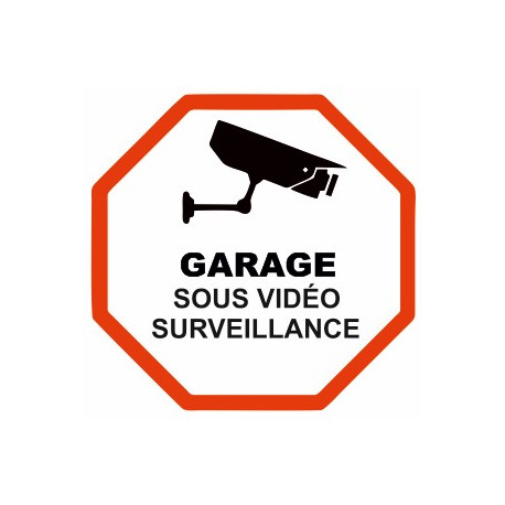 Sticker Garage sous vidéo surveillance