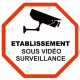 Autocollant Etablissement sous vidéo surveillance