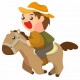 Sticker cowboy avec son cheval