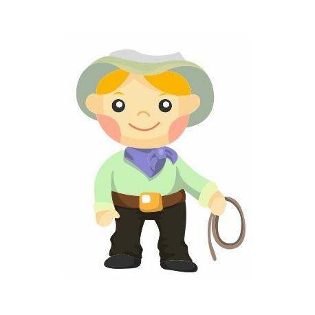 Sticker cowboy avec son cheval