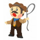 Sticker cowboy avec son laceau