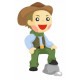 Sticker cowboy sur une pierre