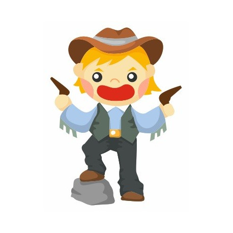 Sticker cowboy avec son cheval