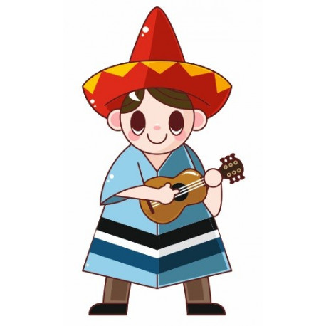 Sticker Mexicain guitariste