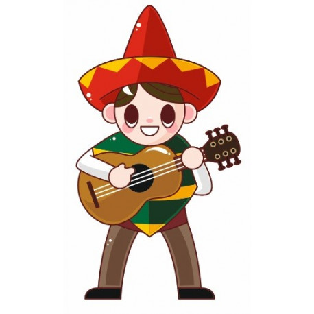 Sticker Mexicain guitare